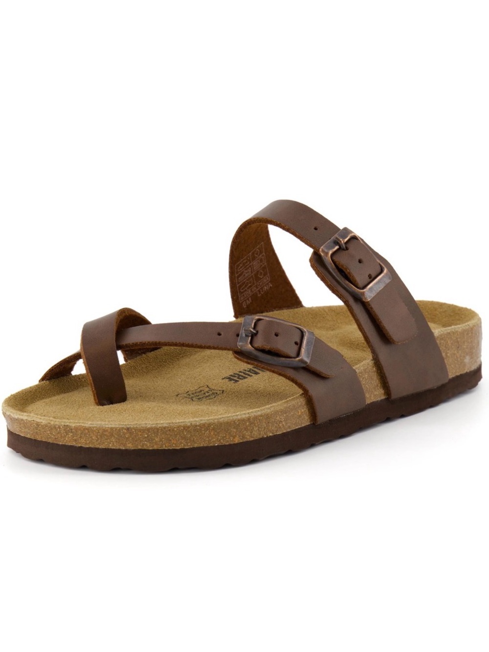 Cushionare Luna Brown Leather Sandals - 9.5 W US